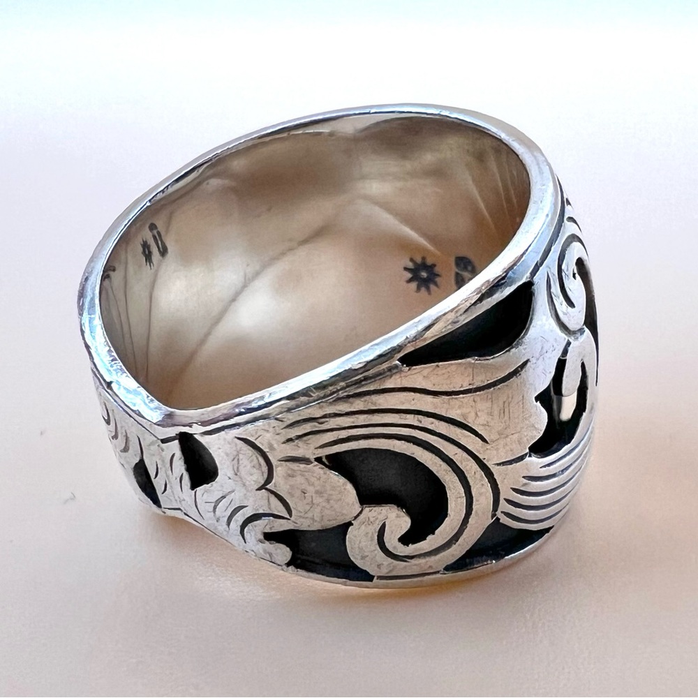 Sterling Silver Scrollwork Design Ring, Size 6.5 - image 8